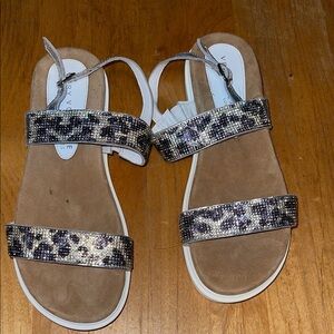 Very Volatile white leopard print sandals